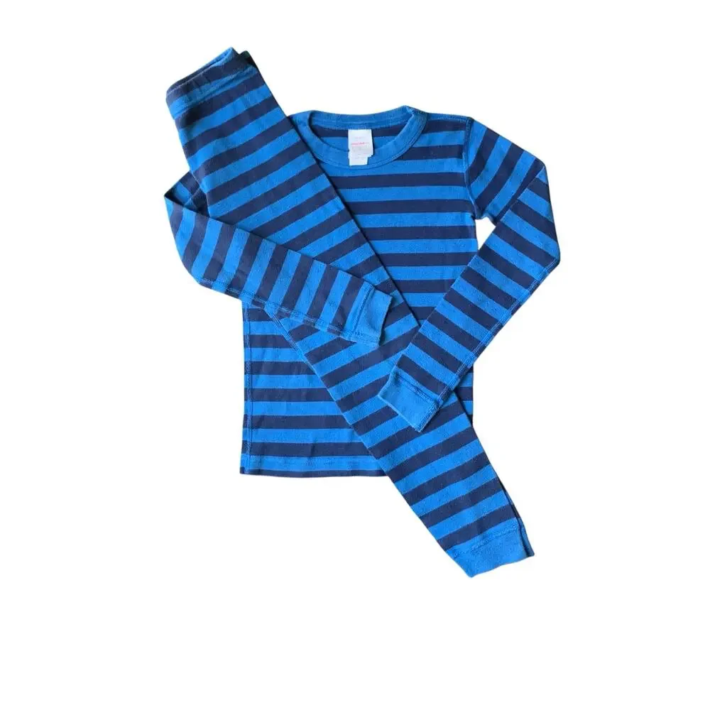 Hanna Andersson Blue Striped Pajamas (made in Peru)